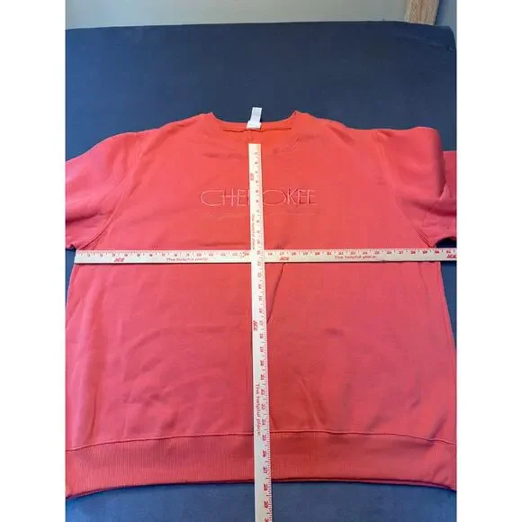 VTG  NEW Cherokee Sweatshirt 90s Y2K Coral Embroidered Oversized Pullover Mom 3x - Picture 7 of 7